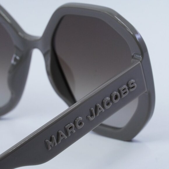 Marc Jacobs MARC 659/S 0KB7 HA Sunglasses Grey Geometric Frame, Brown Lenses - Picture 6 of 10